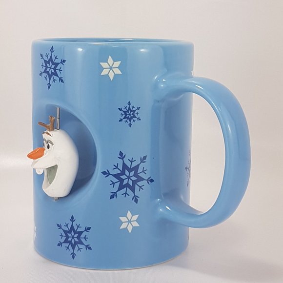 NWT DISNEY Olaf Mug Teacup I Like Warm Hugs Spinner Mug Olaf Snowman Blue - Picture 4 of 16